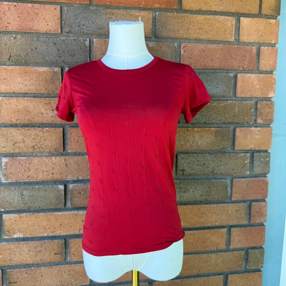 I.N.C. International Concepts Embroidered Top Short Sleeve | Red | Size Small